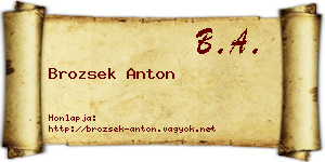 Brozsek Anton névjegykártya